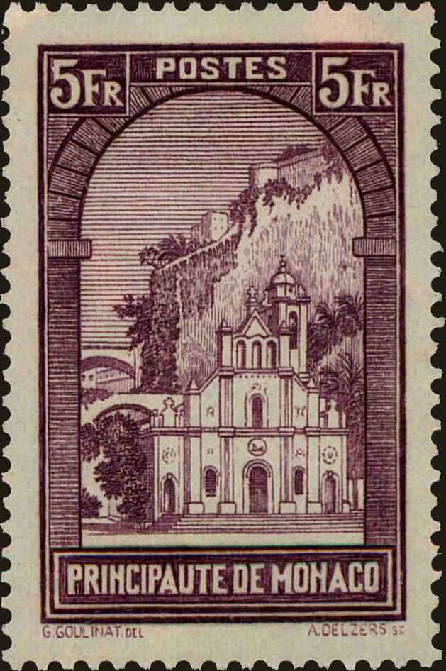 Front view of Monaco 128 collectors stamp
