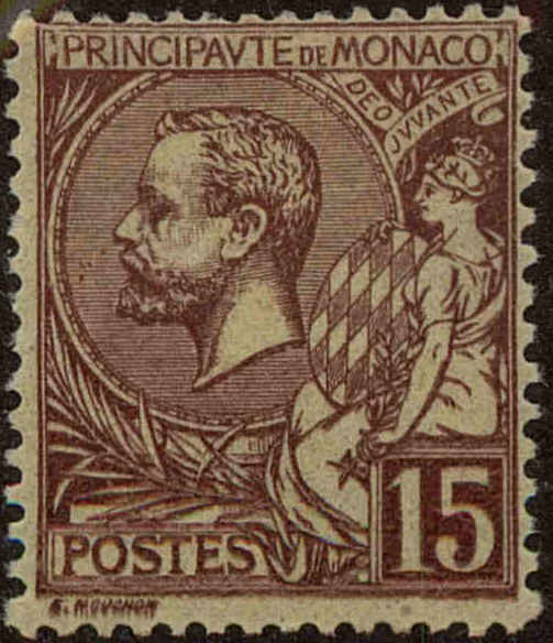 Front view of Monaco 18 collectors stamp