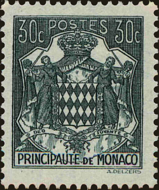 Front view of Monaco 150A collectors stamp