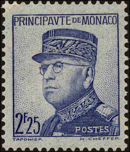 Front view of Monaco 158 collectors stamp