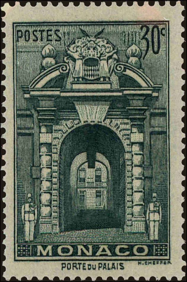 Front view of Monaco 162 collectors stamp