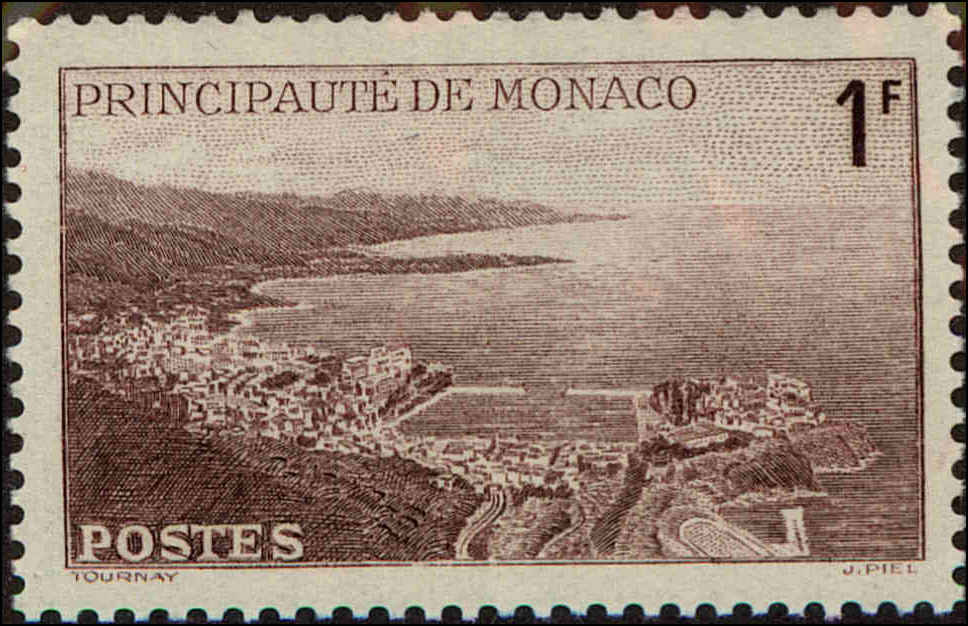 Front view of Monaco 168A collectors stamp