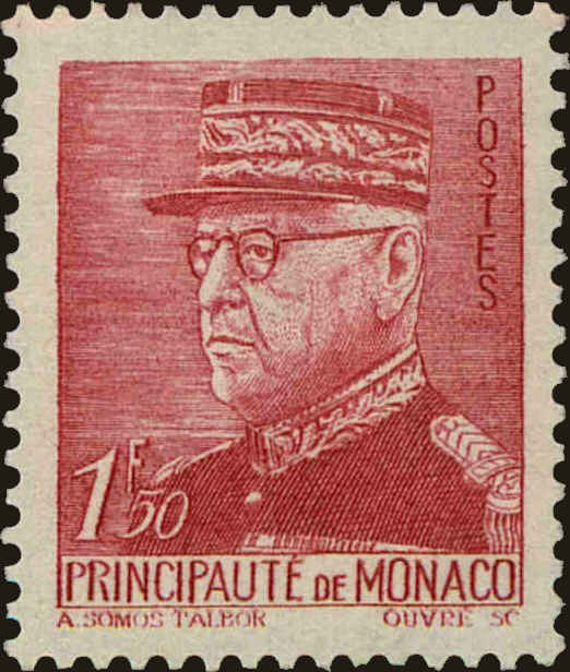 Front view of Monaco 187 collectors stamp