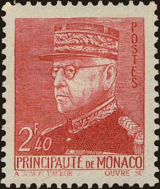 Front view of Monaco 188 collectors stamp