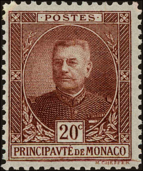Front view of Monaco 52 collectors stamp