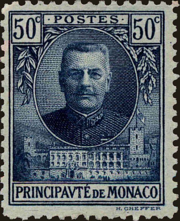 Front view of Monaco 55 collectors stamp