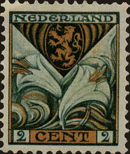 Front view of Netherlands B9 collectors stamp