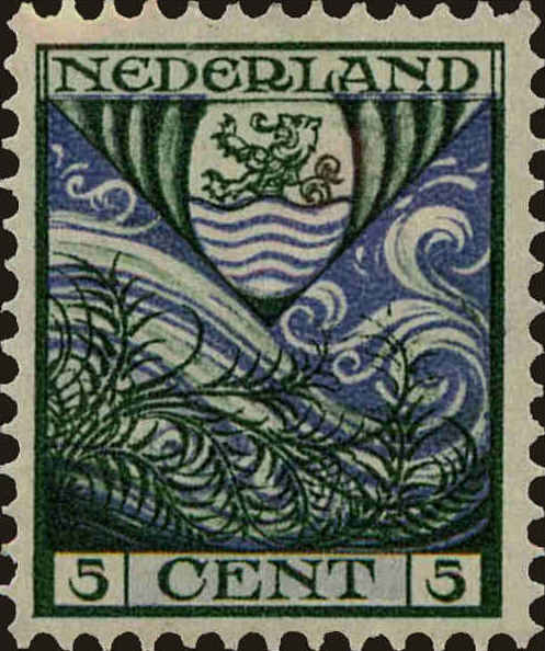 Front view of Netherlands B13 collectors stamp