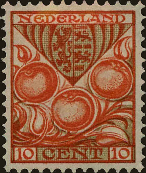 Front view of Netherlands B14 collectors stamp