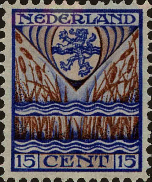 Front view of Netherlands B24 collectors stamp