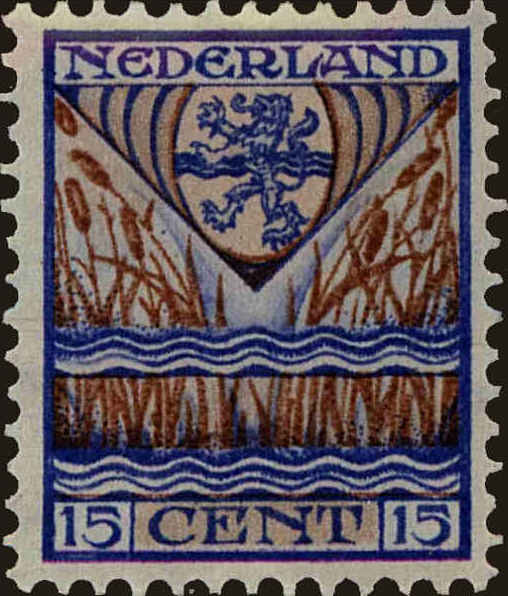 Front view of Netherlands B24 collectors stamp