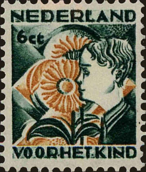 Front view of Netherlands B60 collectors stamp