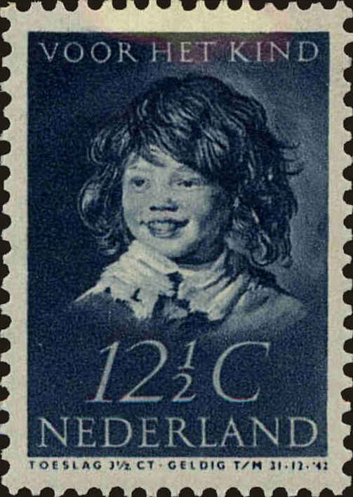 Front view of Netherlands B102 collectors stamp