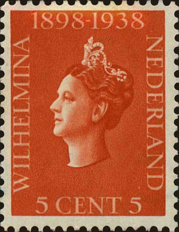 Front view of Netherlands 210 collectors stamp