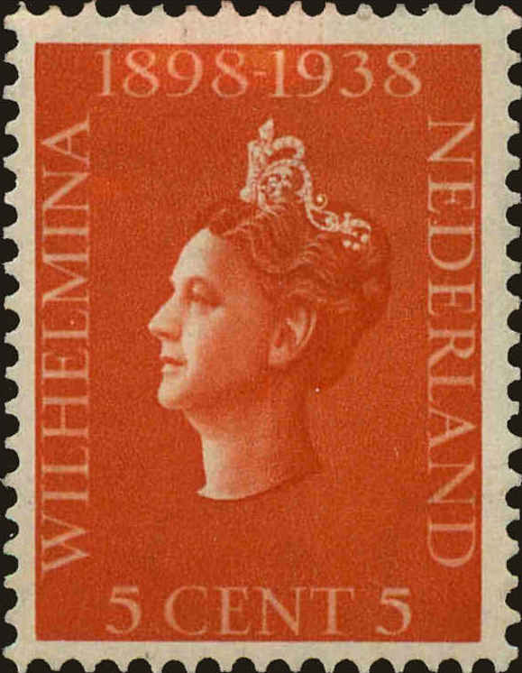 Front view of Netherlands 210 collectors stamp