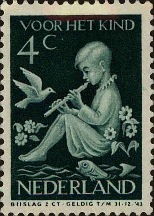 Front view of Netherlands B110 collectors stamp