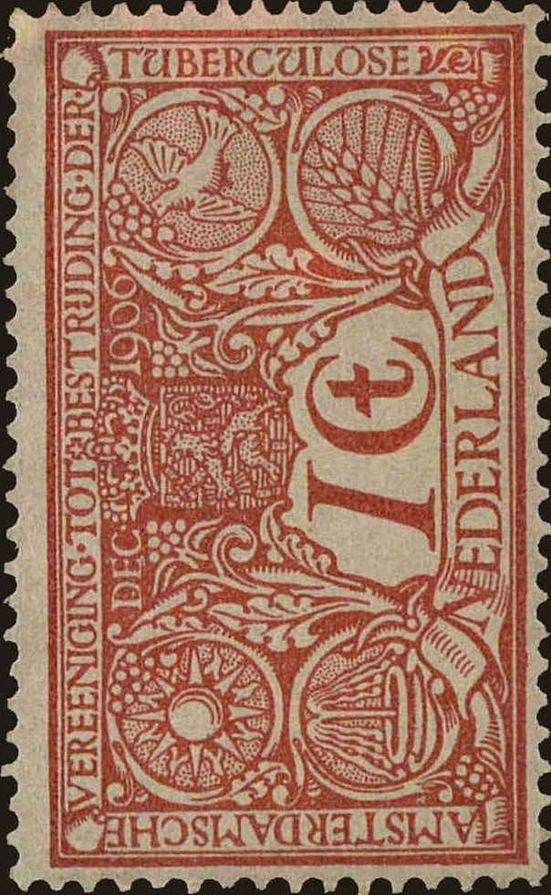 Front view of Netherlands B1 collectors stamp