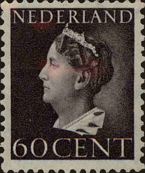 Front view of Netherlands 225B collectors stamp