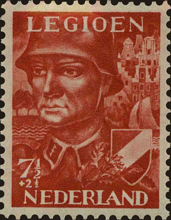 Front view of Netherlands B144 collectors stamp