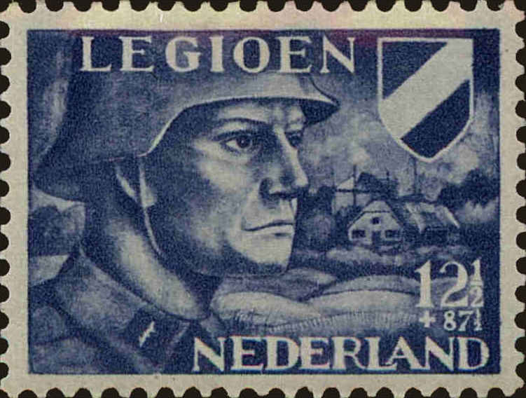 Front view of Netherlands B145 collectors stamp