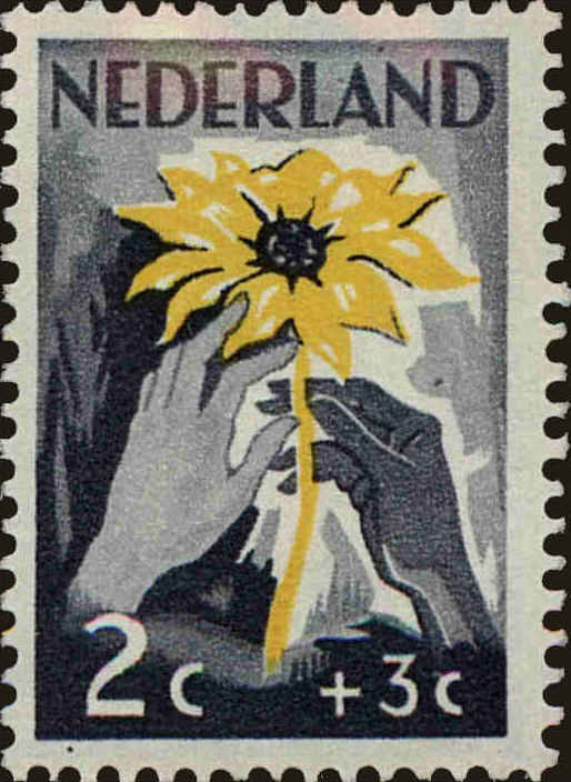 Front view of Netherlands B199 collectors stamp