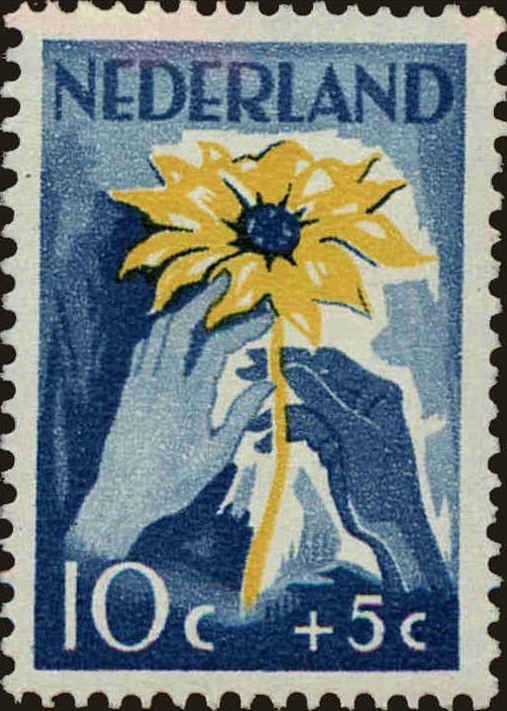 Front view of Netherlands B201 collectors stamp