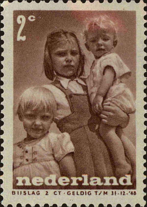 Front view of Netherlands B180 collectors stamp