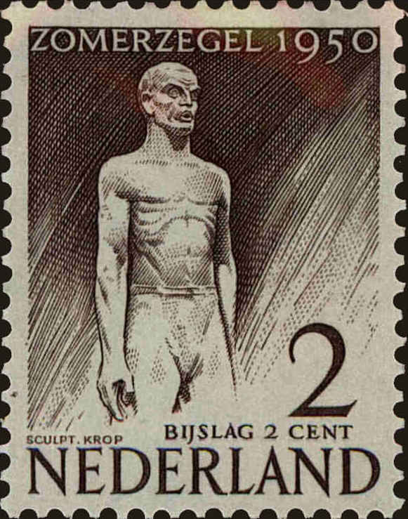 Front view of Netherlands B208 collectors stamp