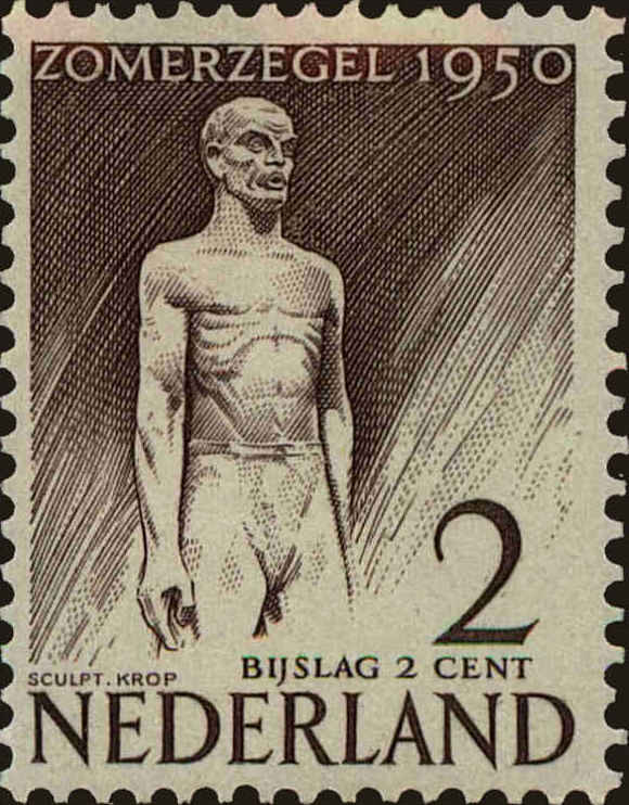 Front view of Netherlands B208 collectors stamp
