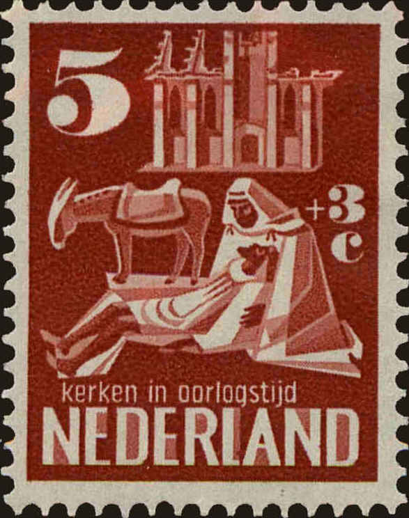 Front view of Netherlands B215 collectors stamp