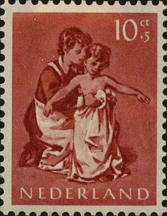 Front view of Netherlands B274 collectors stamp