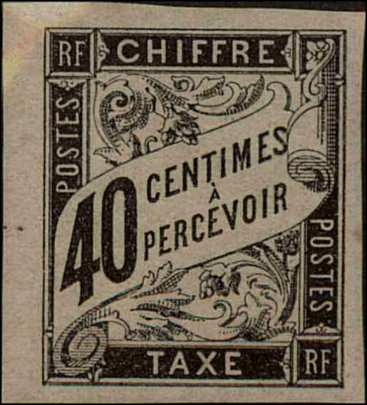Front view of French Colonies General Issue J10 collectors stamp