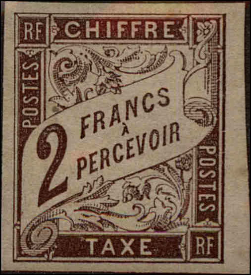 Front view of French Colonies General Issue J13 collectors stamp