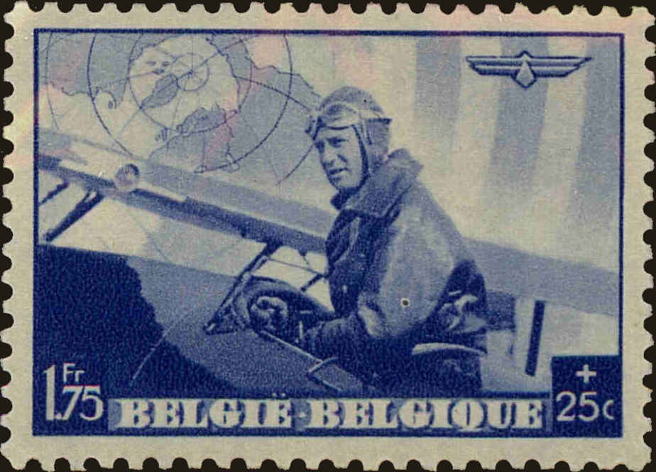 Front view of Belgium B212 collectors stamp
