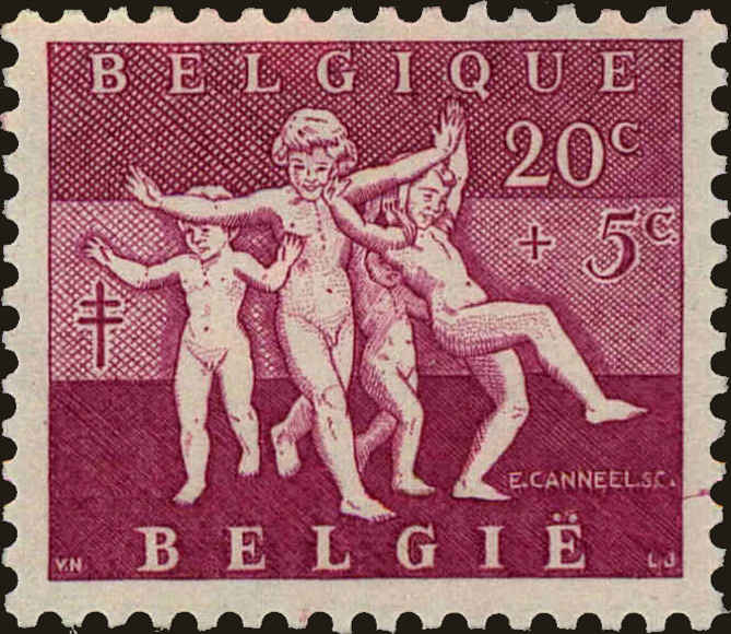 Front view of Belgium B579 collectors stamp