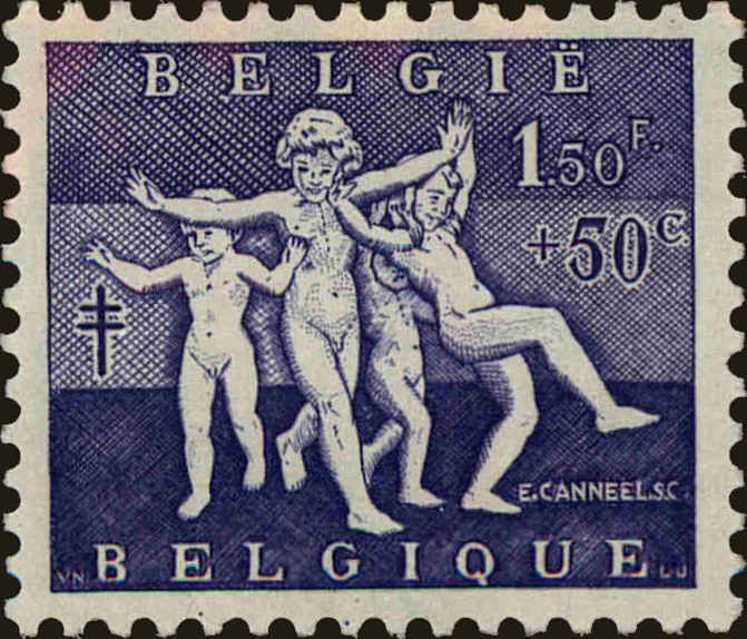 Front view of Belgium B582 collectors stamp