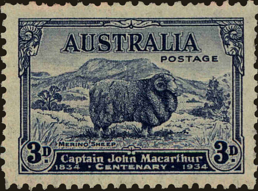 Front view of Australia 148 collectors stamp