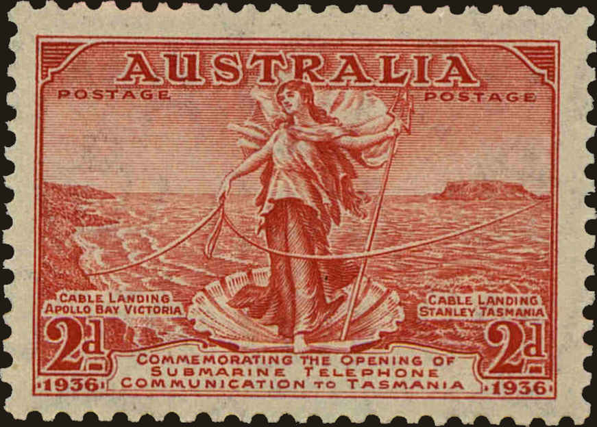 Front view of Australia 157 collectors stamp