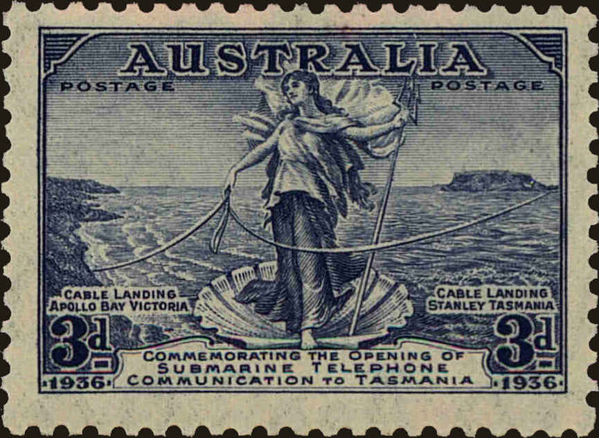 Front view of Australia 158 collectors stamp