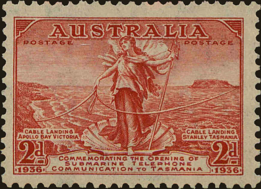 Front view of Australia 157 collectors stamp