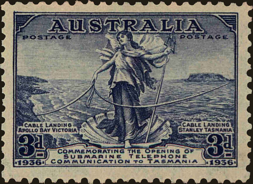 Front view of Australia 158 collectors stamp