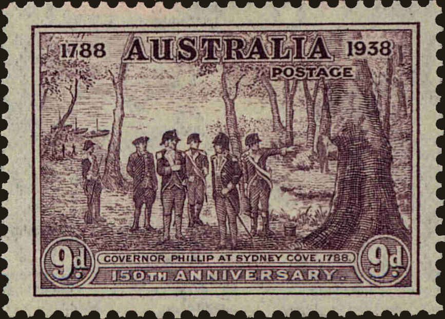 Front view of Australia 165 collectors stamp