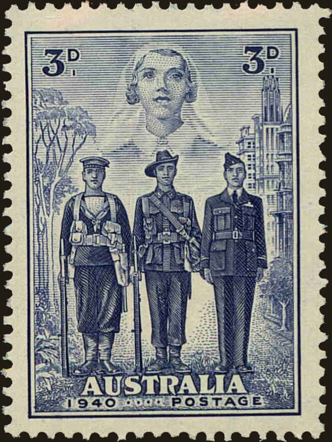 Front view of Australia 186 collectors stamp