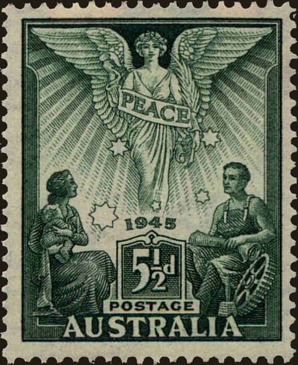 Front view of Australia 202 collectors stamp