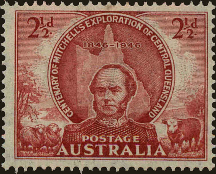 Front view of Australia 203 collectors stamp
