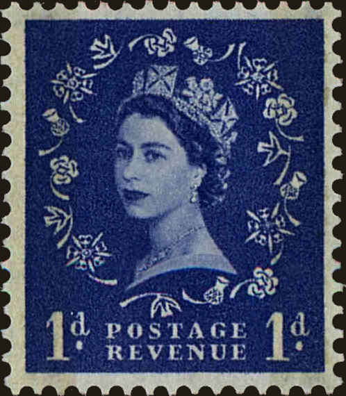 Front view of Great Britain 318dp collectors stamp