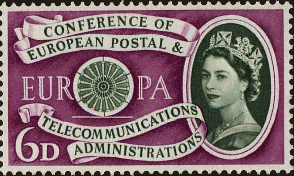 Front view of Great Britain 377 collectors stamp