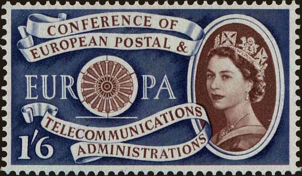 Front view of Great Britain 378 collectors stamp