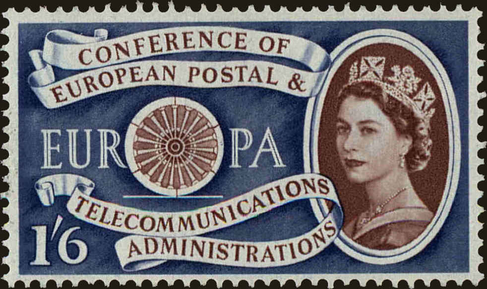 Front view of Great Britain 377 collectors stamp