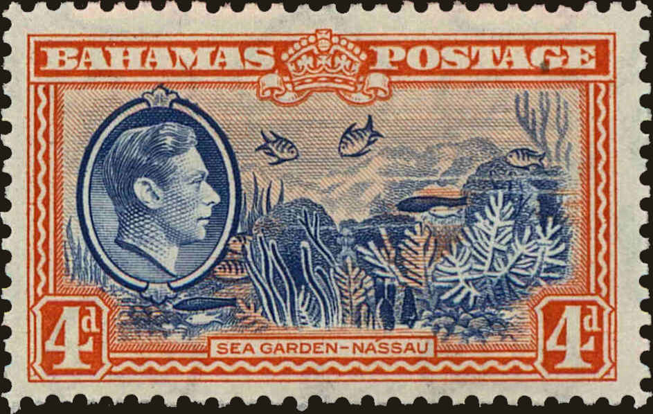 Front view of Bahamas 106 collectors stamp